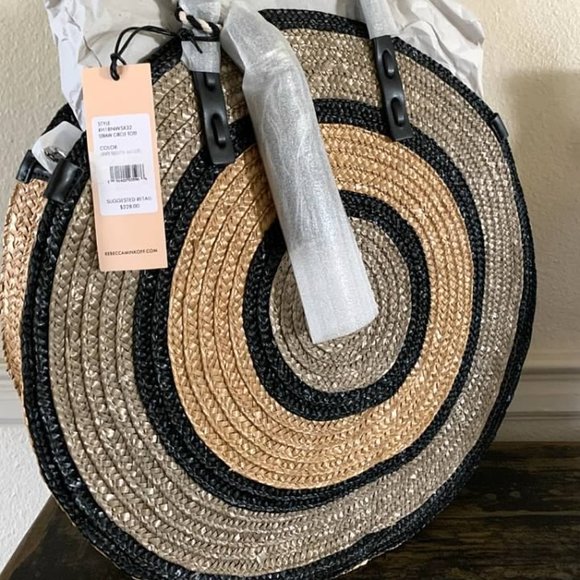 Rebecca Minkoff Handbags - Rebecca Minkoff Straw Circle Tote Handbag